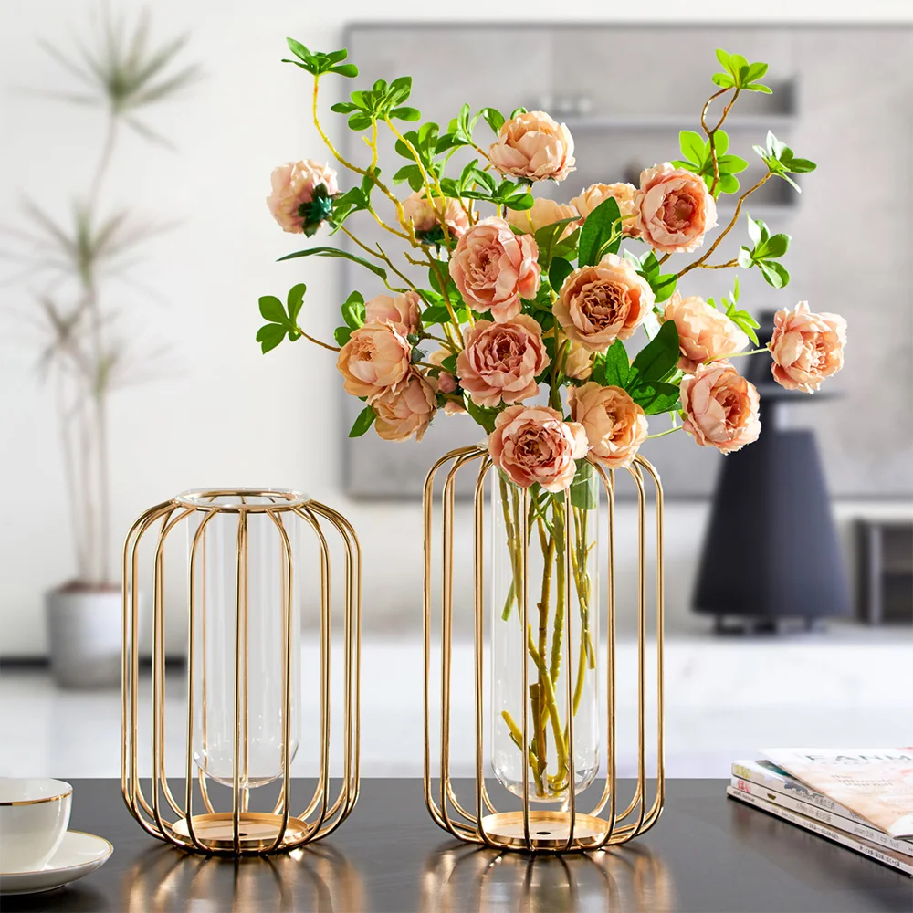 

Home Decoration Accessories For Living Room Gold Vases For Flowers Glass Vases For Flowers Arrangements Office Desk Decorative