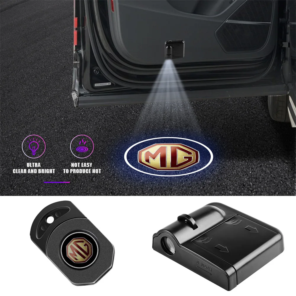 

1pcs LED Car Door Emblem Light Welcome Lamp Wireless Laser Projector Auto Decoration For MG zs hs 2022 zst ev Express 350 HECTOR