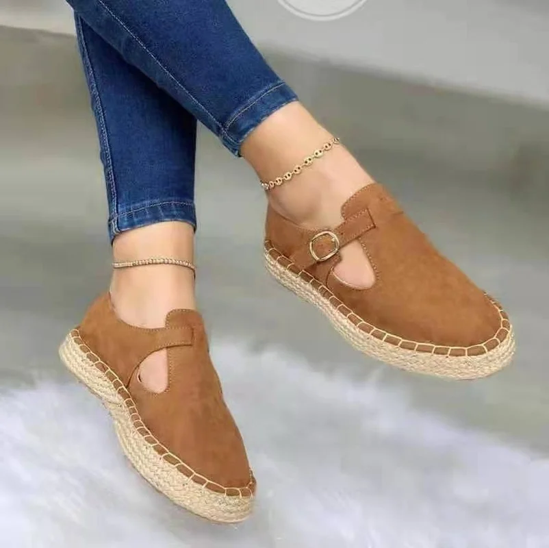 

Spring and Summer Women's Shoes Flat-bottomed Straw Woven Wedding Gifts Wholesale Casual Thick-soled Barefoot Low-cut Espadrille