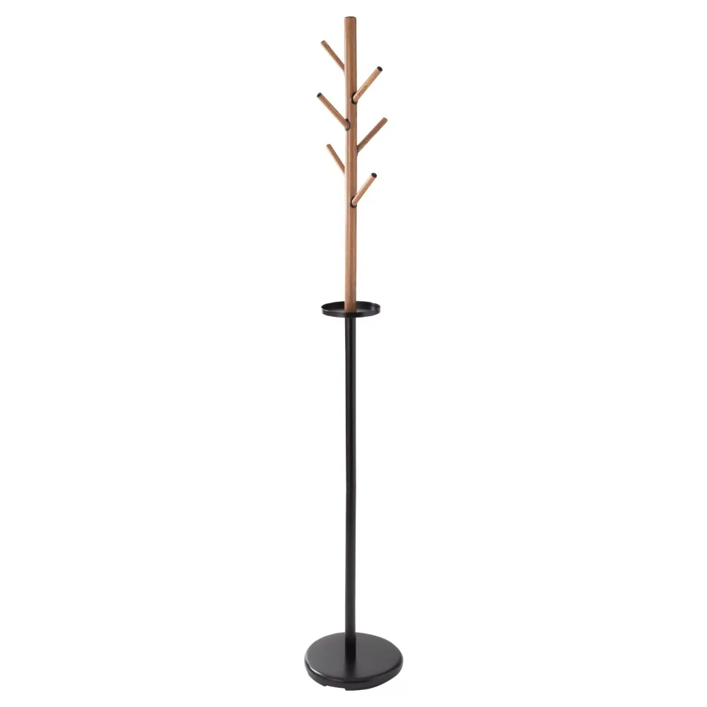 

Black/Brown Standing Coat Rack Room Furniture Wall Racks Living Home