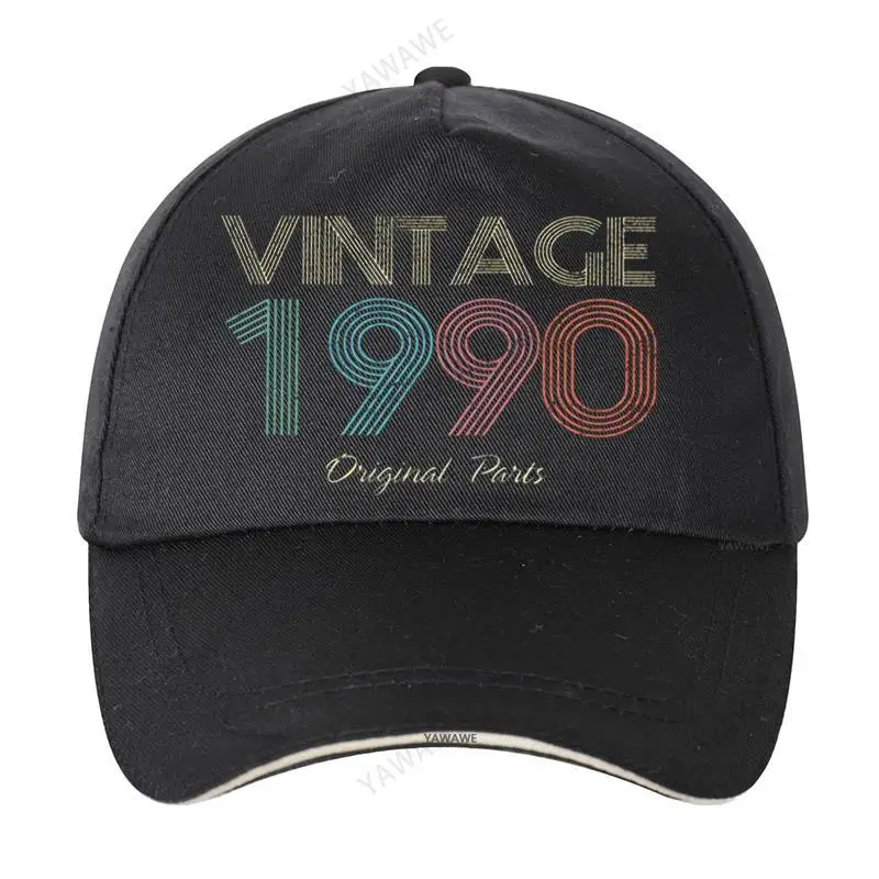 

Mens Vintage 1990 Original Parts Solid Sunhat Cotton Baseball Cap 32th 32Years Old Birthday Gift Baseball Cap Adjustable