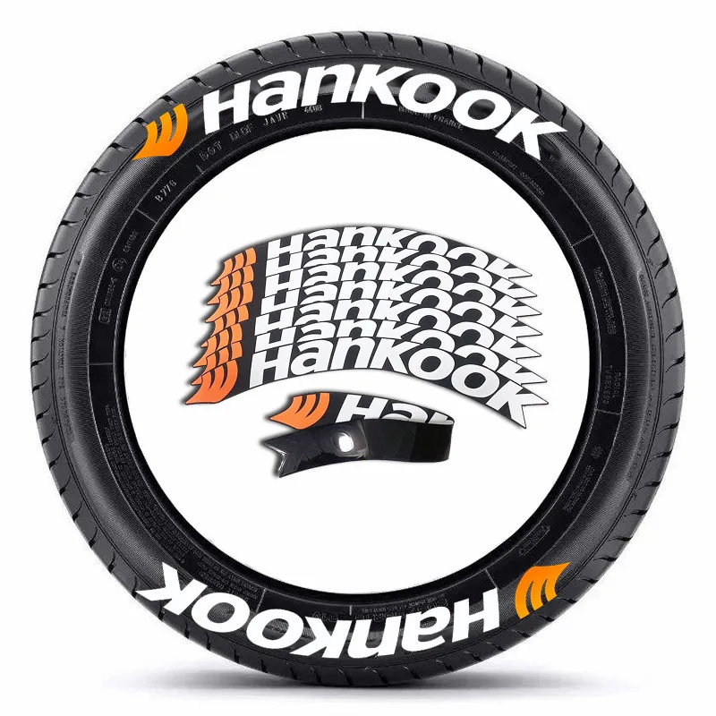 3D Wheel Tire Letters Suitable for HANKOOK Stickers PVC Cool Car Styling Tyre Decals Decor Universal Waterproof and Firm Sticker