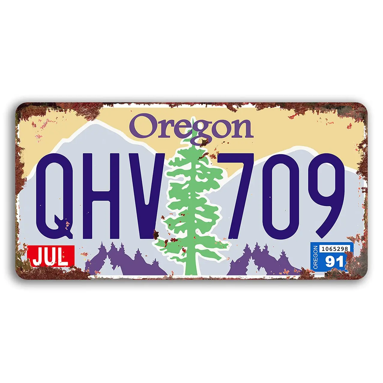 

Retro Vintage U.S. State Auto Number Tags, Embossed Prop Vanity License Plate, 12"x6" (Oregon)