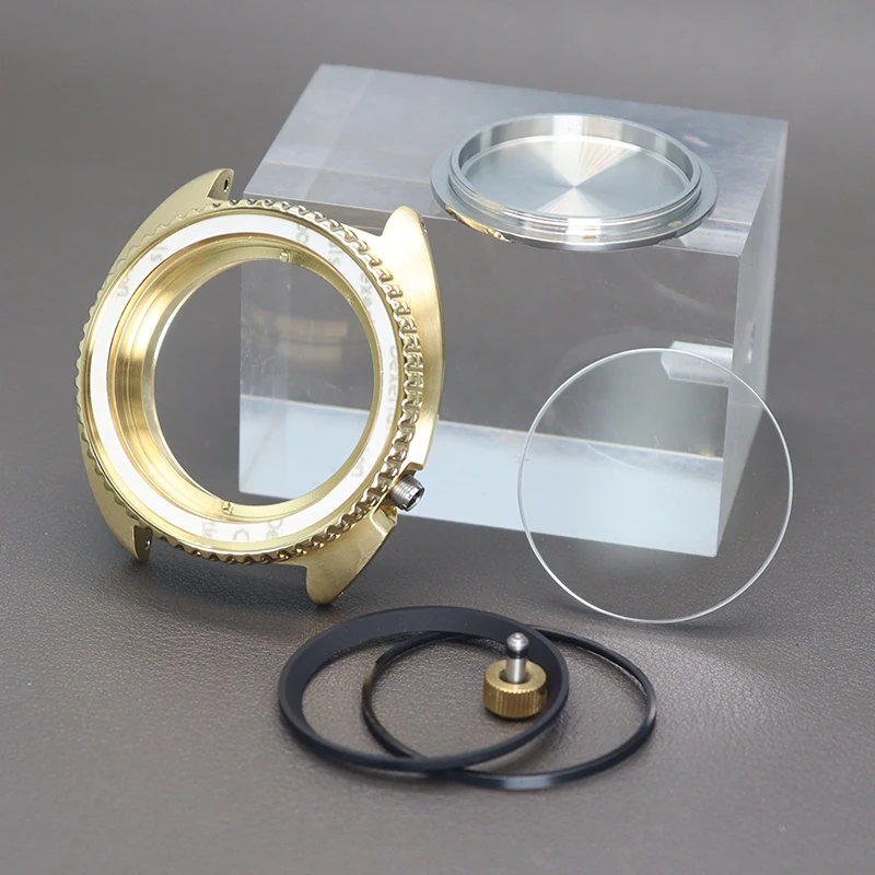 Мужские золотистые часы Φ 45 мм для часов Seiko NH35 NH36 черное главенное кольцо