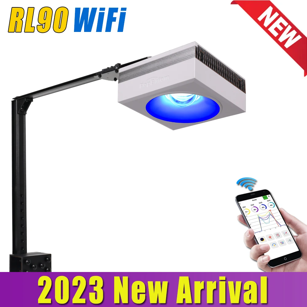 

PopBloom RL90 Wifi LED Marine Aquarium Light Coral Reef Full Spectrum 100W Aquarium Fish Tank Led Light Lamp