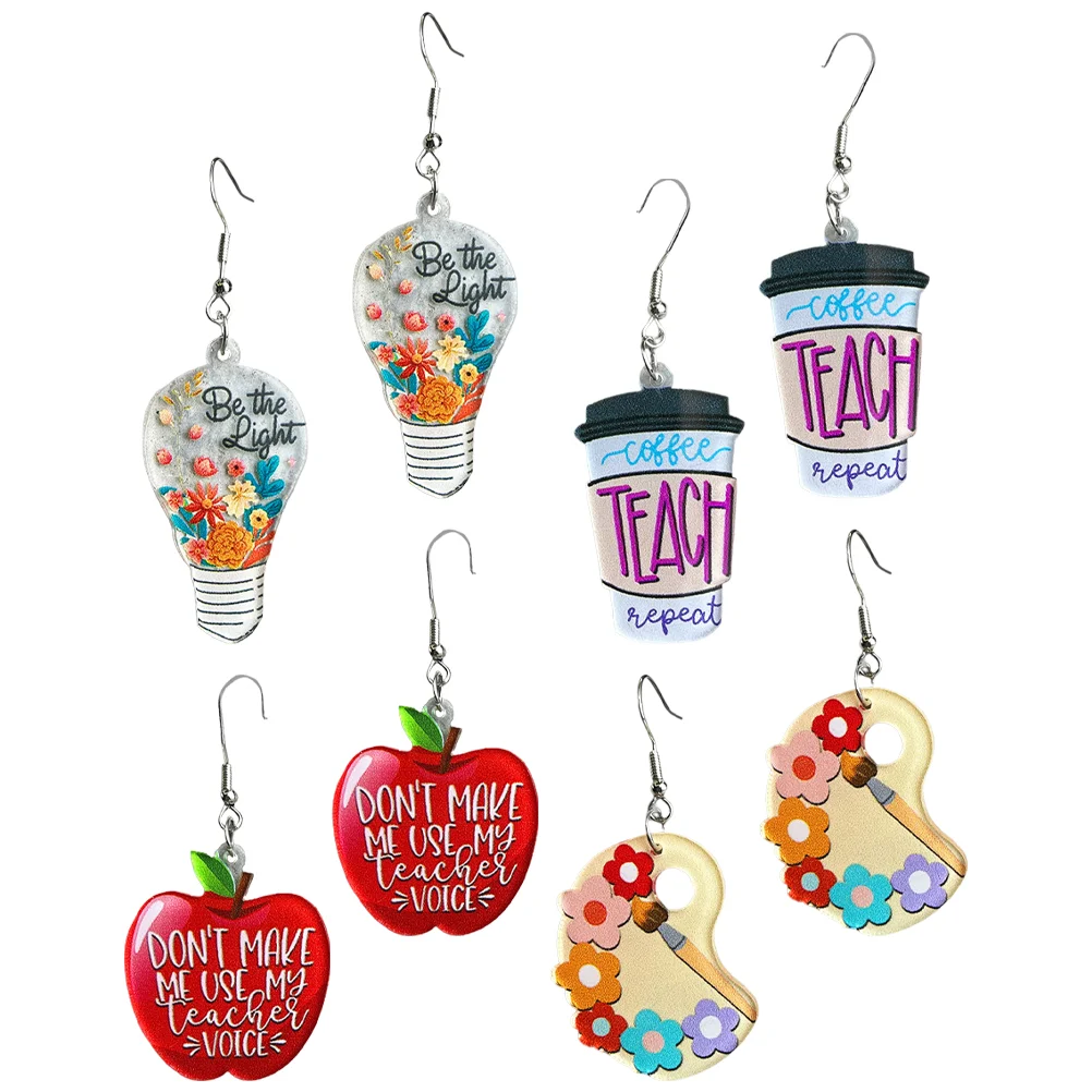 

Back School Ear Jewelry Teacher Theme Bookish Gifts Appreciation Gifts Party Drop Lady