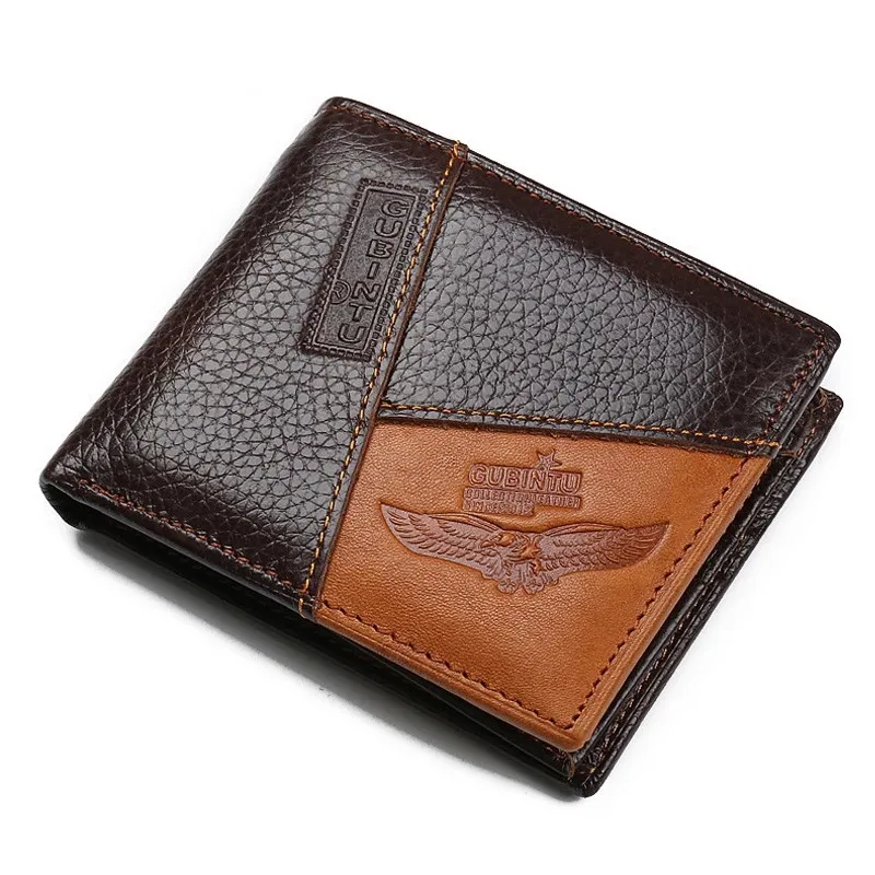

100% Cow Genuine Leather Men Wallet Many Departments Short Bifold Man Wallets Zipper Coin Pocket Card Holder Purses Male Wallets