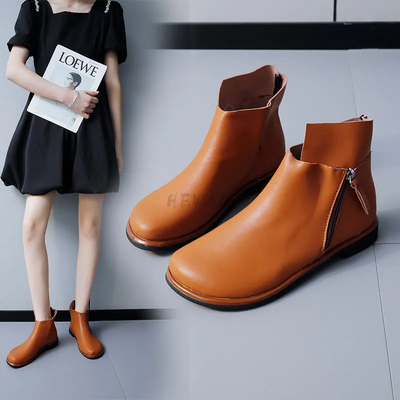 

2023 New Women Boots Sexy Short-legged Bare Boots Fashion 41 Size Womens Shoes Outdoor Leisure All-match Low-heeled Boots