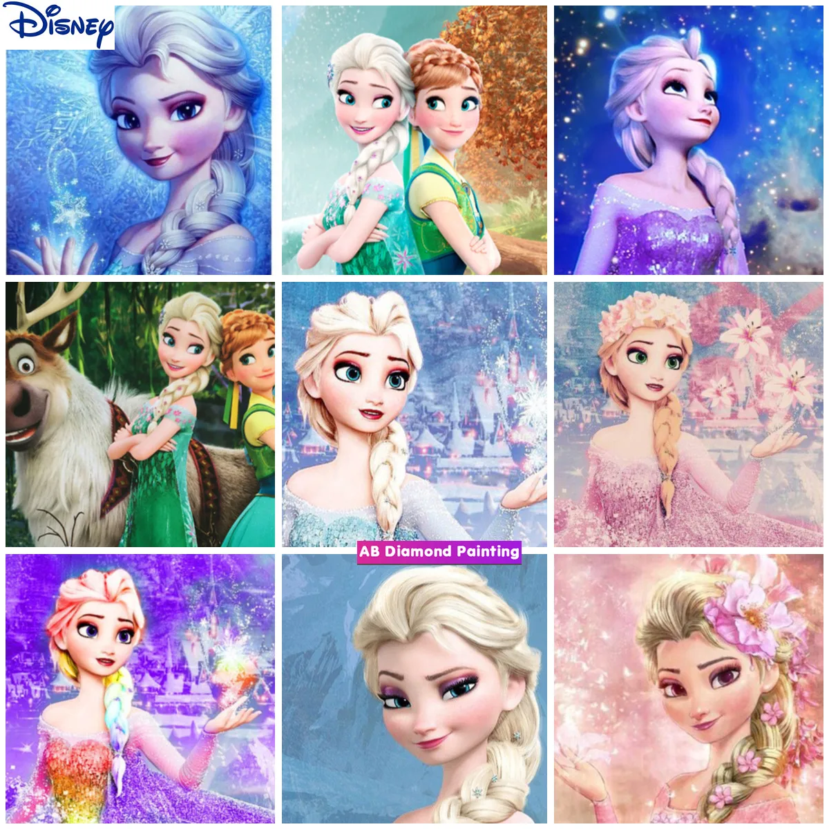 

Disney AB 5D Diamond Painting Frozen Snow Queen Anna Characters Diy Diamond Anime Diamond Mosaic for Children Christmas
