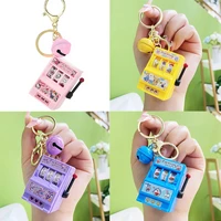 kawaii hello kitty mini fruit machine key chain cartoon doraemon emulates game machine key ring bag car key chain pendant gift
