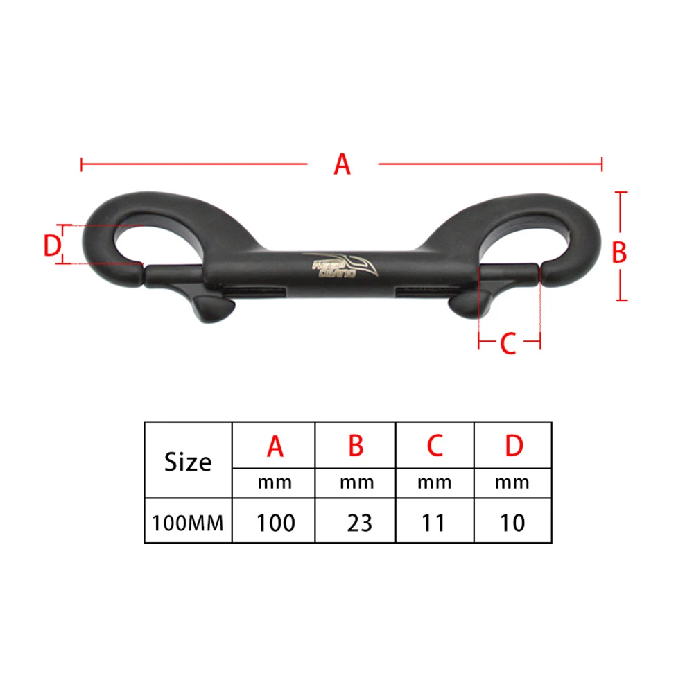 

Scuba Diving Snap Hook Black/White/Purple Double Ended 100x23x10mm 1x Accessories Durable High Quality Material