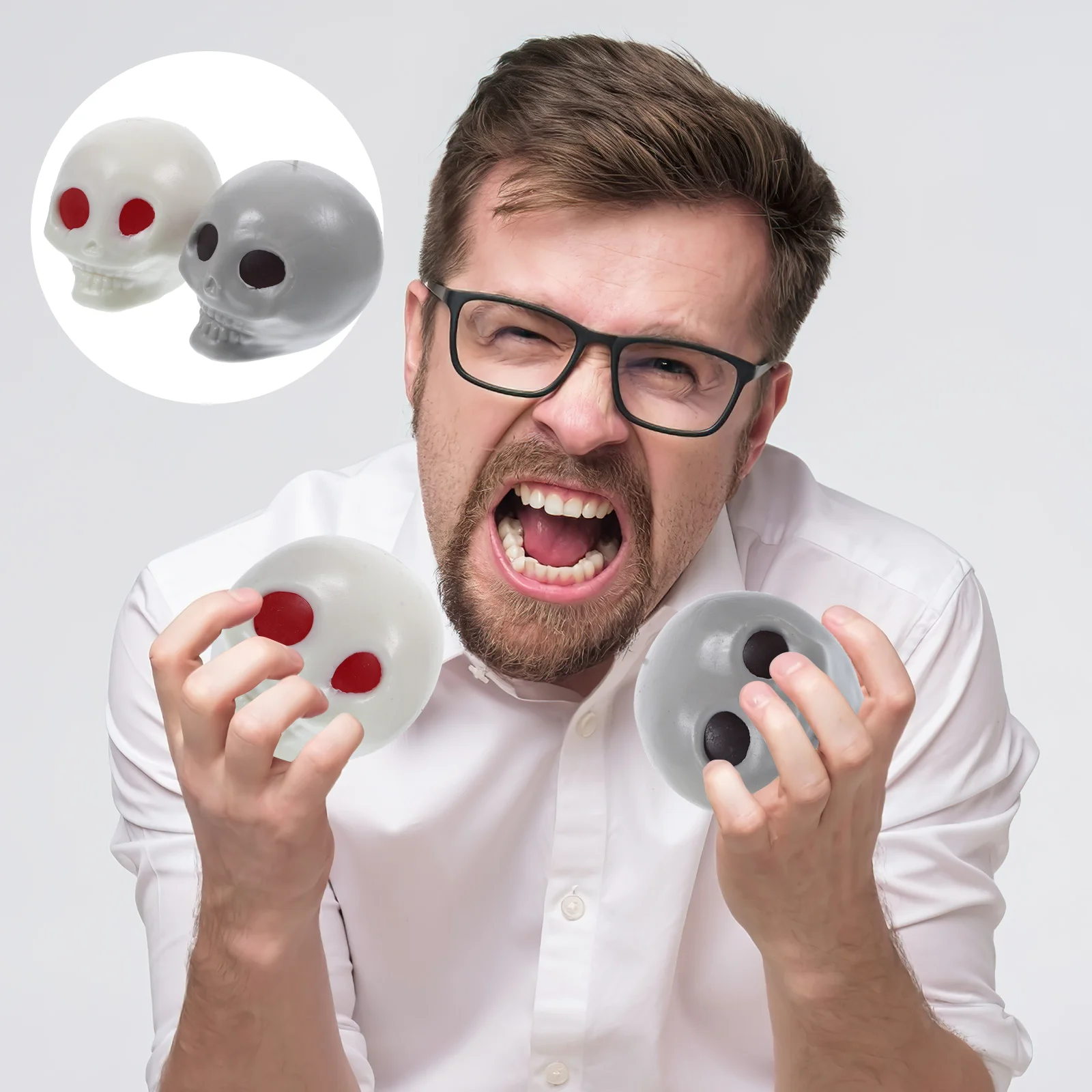 

6 Pcs Decorations Head Toy Bulk Funny Pressure Relief Balls Silica Gel Party Decompress Stress