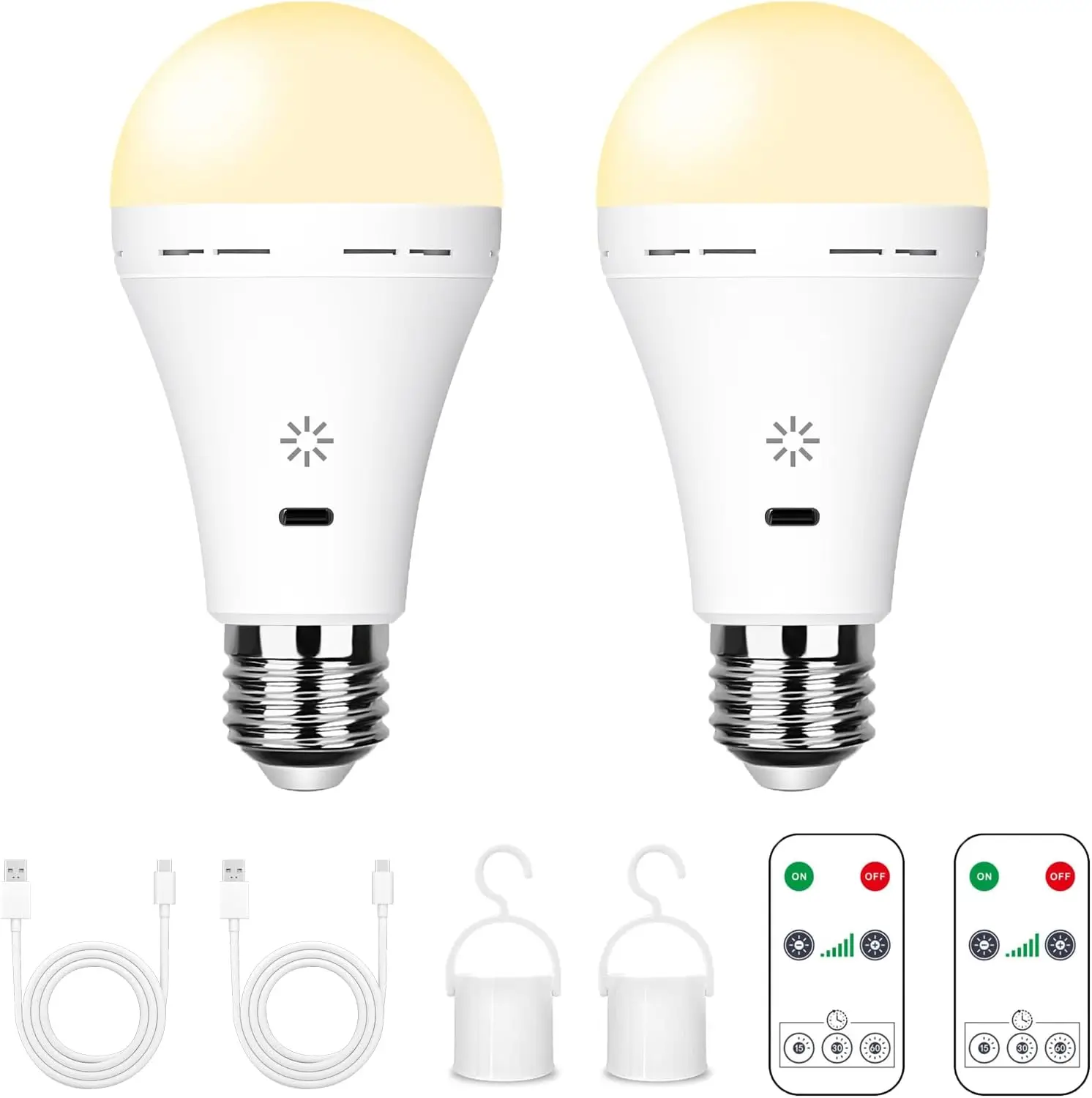 

Перезаряжаемая лампочка USB-C с дистанционным управлением 5 В 7 Вт E27 Smart Battery BulbTouch Control Светодиодные лампы с регулируемой яркостью и таймером