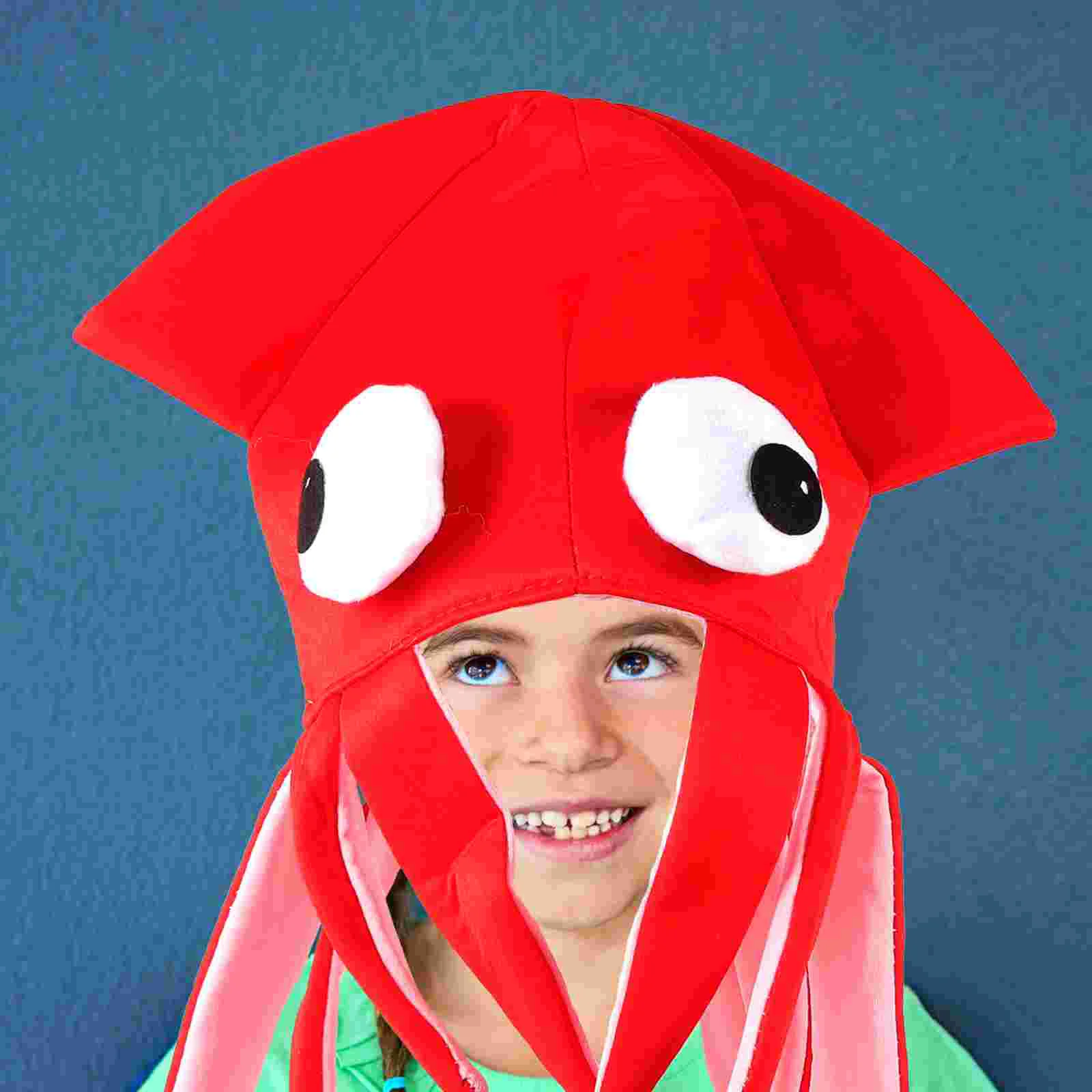 

Animals Hat Decor Funny Prop Squid Headgear Headdress Cartoon Velour Party Adult Toy