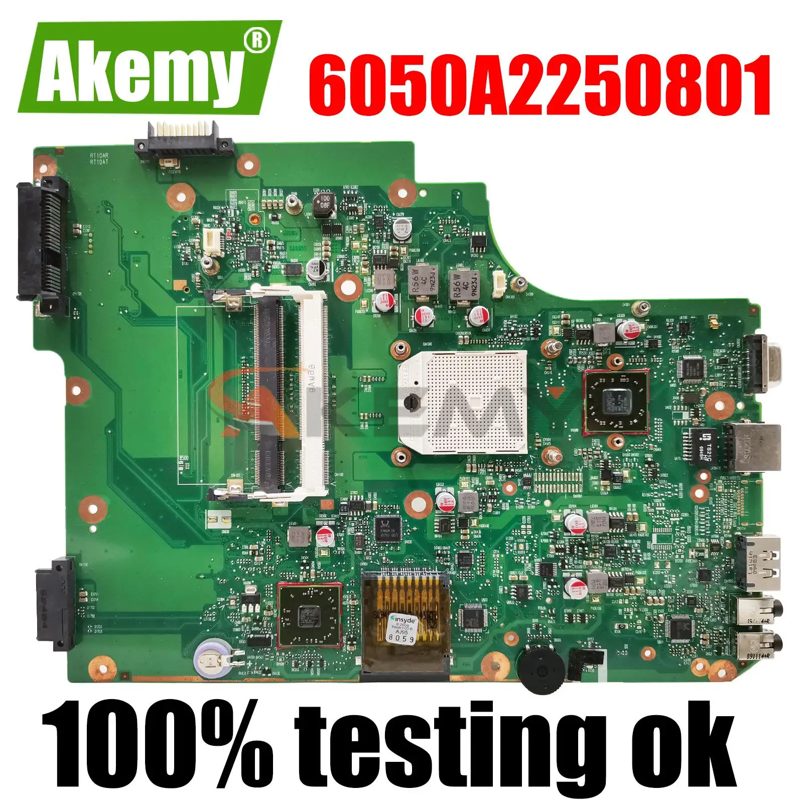 

AKEMY V000185210 PN 1310A2250805 6050A2250801-MB-A02 материнская плата для ноутбука toshiba satellite L505 L505D DDR2, Бесплатный ЦП