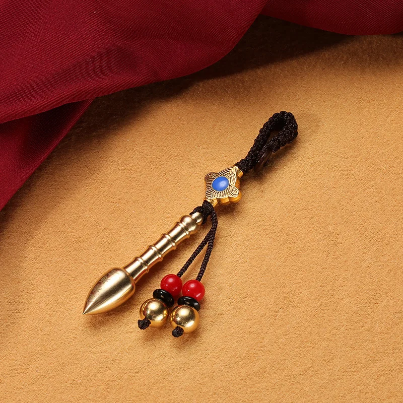 

Brass Nine-Layer Wenchang Tower Pendant Wenchang Pen Vintage Style Gold List Inscription Men'S And Women'S Car Key Chains