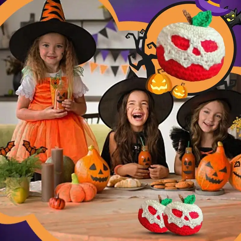 Вязаная крючком тыква в деревенском стиле тыквы с черепом доме декоративная