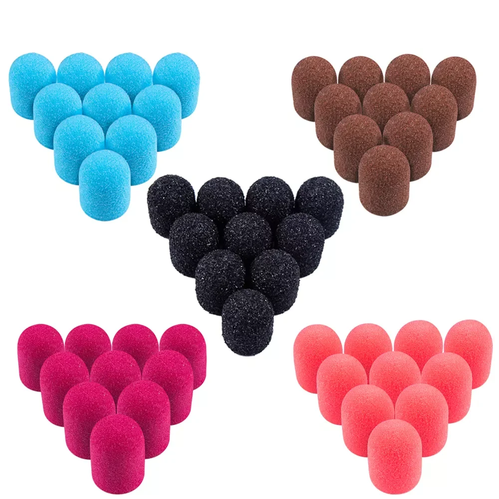 

10pcs Nail Sanding Caps With Rubber Gel Polish Remover Nail Drill Bit Mill Grinding Sand Cap Pedicure Tool for Manicure Machine