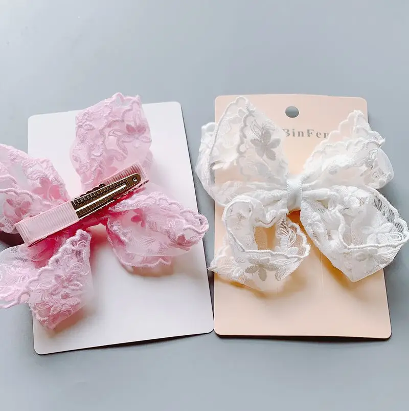 

New children's lace children's press clip simple fashion hairpin