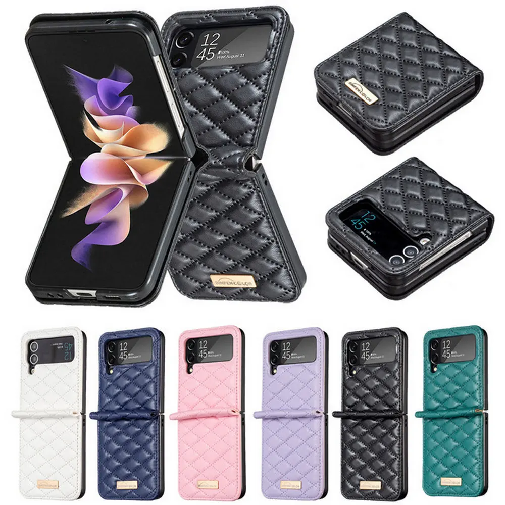 

Shockproof Case for Samsung Z Flip 4 3 5G Luxury Leather Protect Back Panel Cover Samsung Galaxy Z Flip4 Case Flip 3 Flip4 Funda