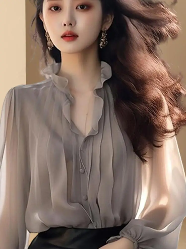 Топ больших размеров футболка с кружевным воротником весна-лето красивая