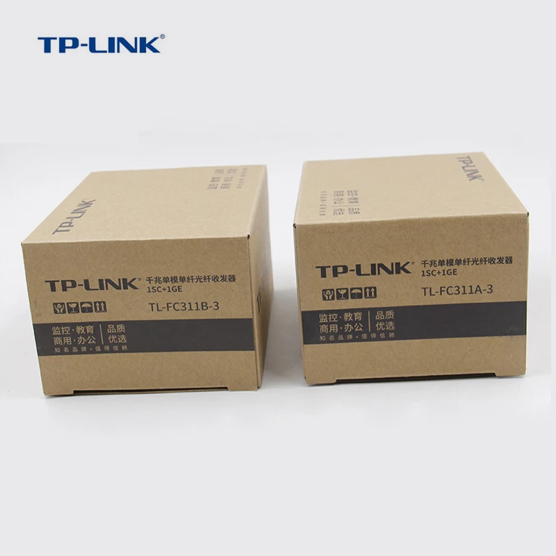 2PCS TP-Link TL-FC311A-3+TL-FC311B-3 SM Gigabit Fiber Transceiver 1 Light 1 Electric 3KM RJ45 Fiber Media Converter 1310/1550nm