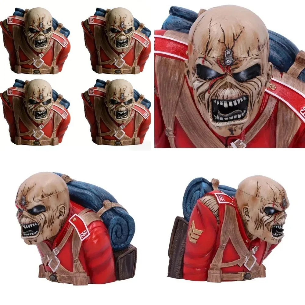 Фото Фигурка-бюст Jia-Irons Maidens Band Skull из смолы, украшение на Хэллоуин, рок-легенда, готическая настольная скульптура, подарок №1