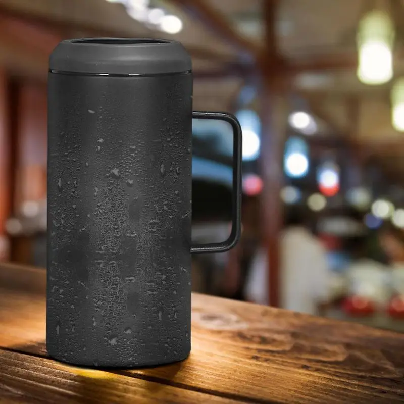 Can Cooler 4 In 1 Food Grade Stainless Steel Can Cooler Holder Wine Bottle Insulated Portable Anti Slip For Cooler For Slim Cans