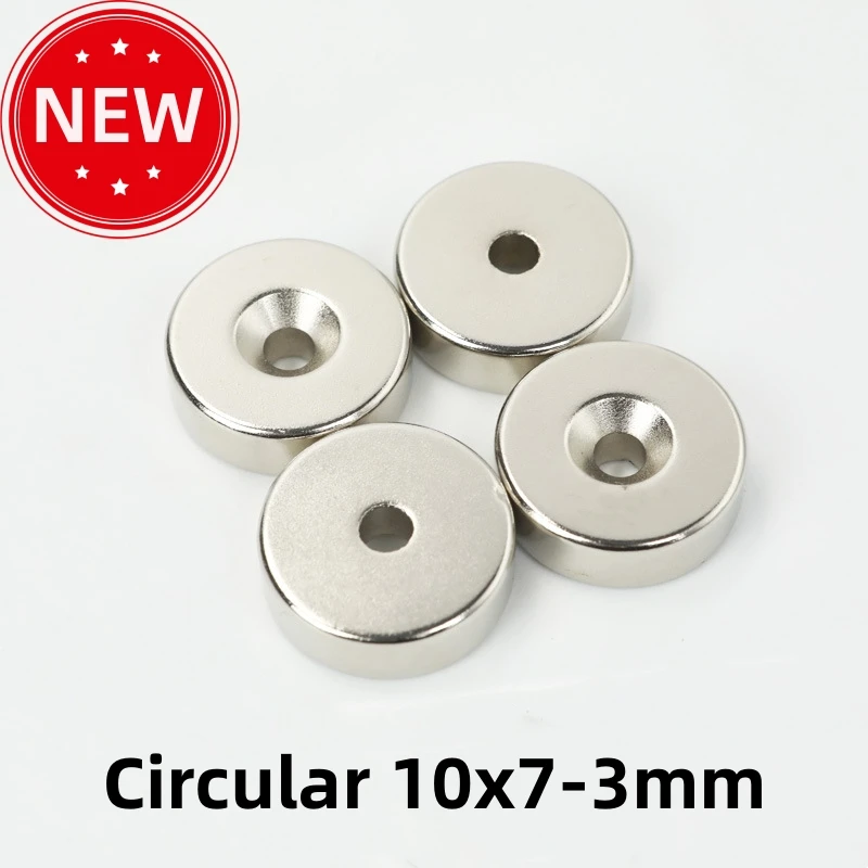 

10x7-3mm Circular Magnet Neodymium Iron Boron Strong Magnetic Rare Earth Permanent Magnet NdFeB Circular Countersunk Hole Magnet