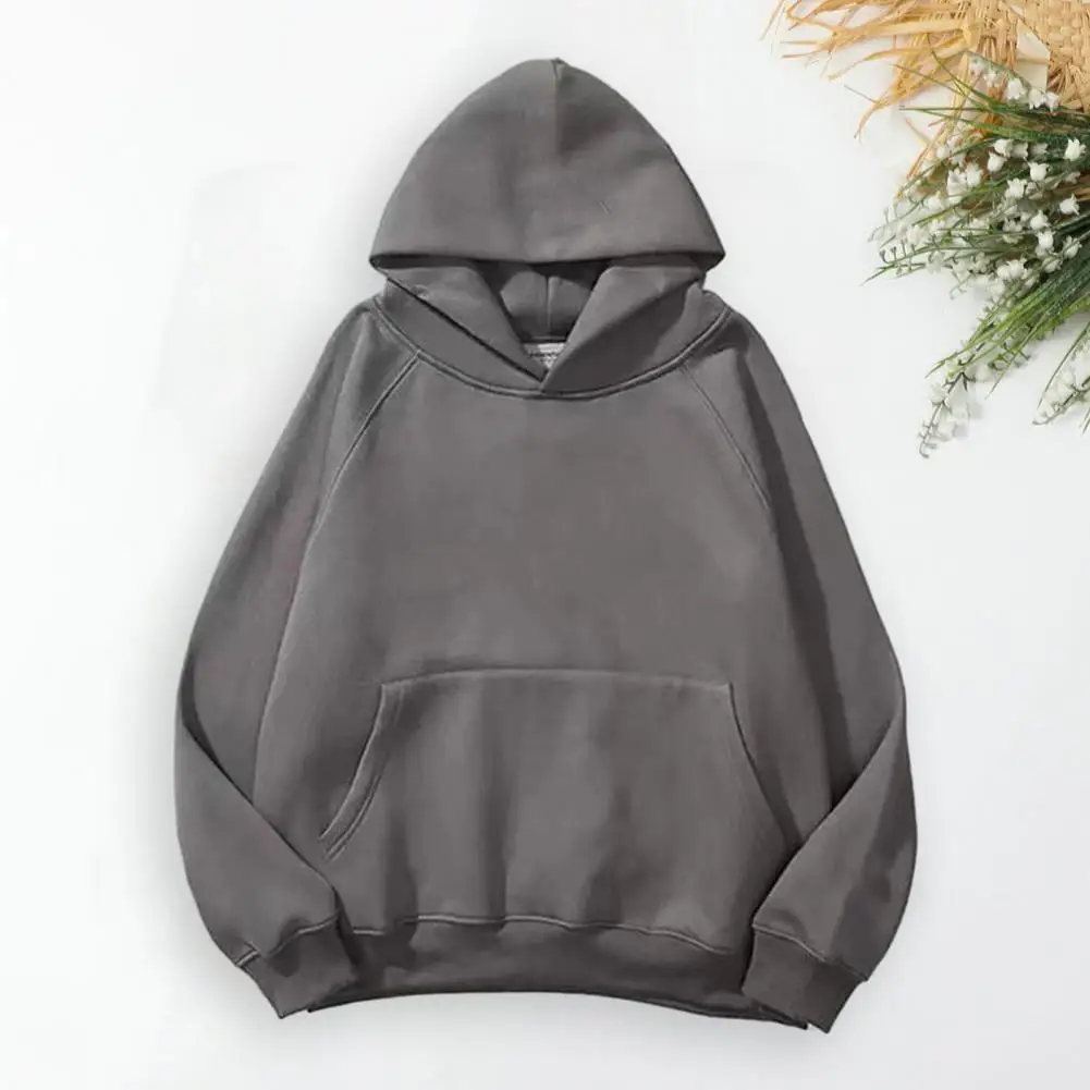 

Осенняя толстовка, легкая мужская толстовка, двухслойные мужские толстовки с большими карманами, мягкие свободные пуловеры для осени и зимы, уличная одежда