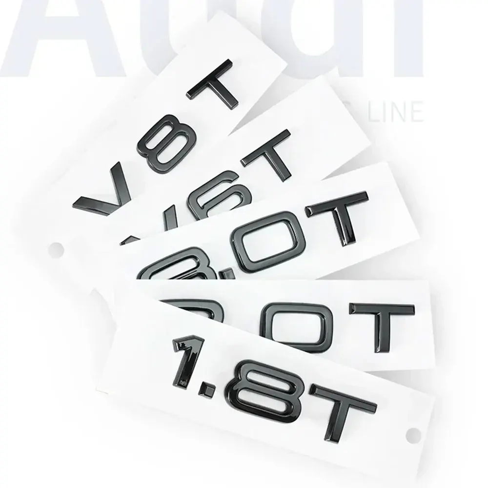 Фото 3D ABS 1.8T 2.0T 3.0T Логотип Буквы Автомобильный Задний Багажник Значок Эмблема Для A3 A4 A5 A6 A7 A8 Q2 Q3 Q5 Q7 Q8 Автомобильная Наклейка Аксессуары №2