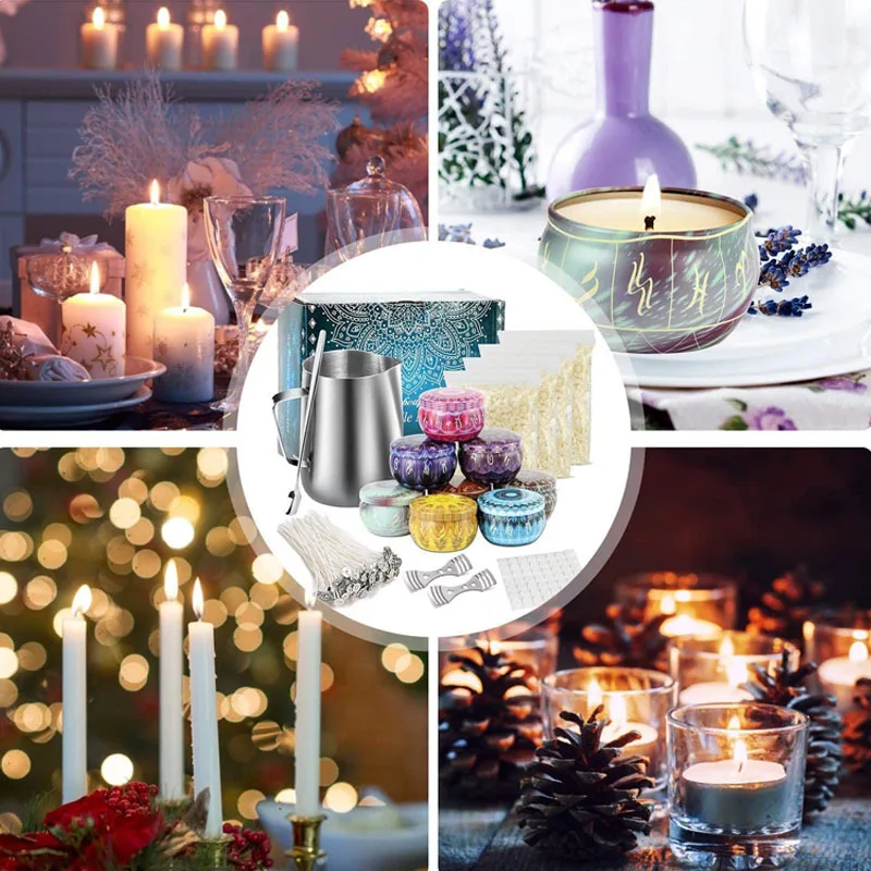 DIY Candle Making Supplies Handmade Aromatherapy Kit Accessories Pigment Soy Wax Core Tool Sets Mold |