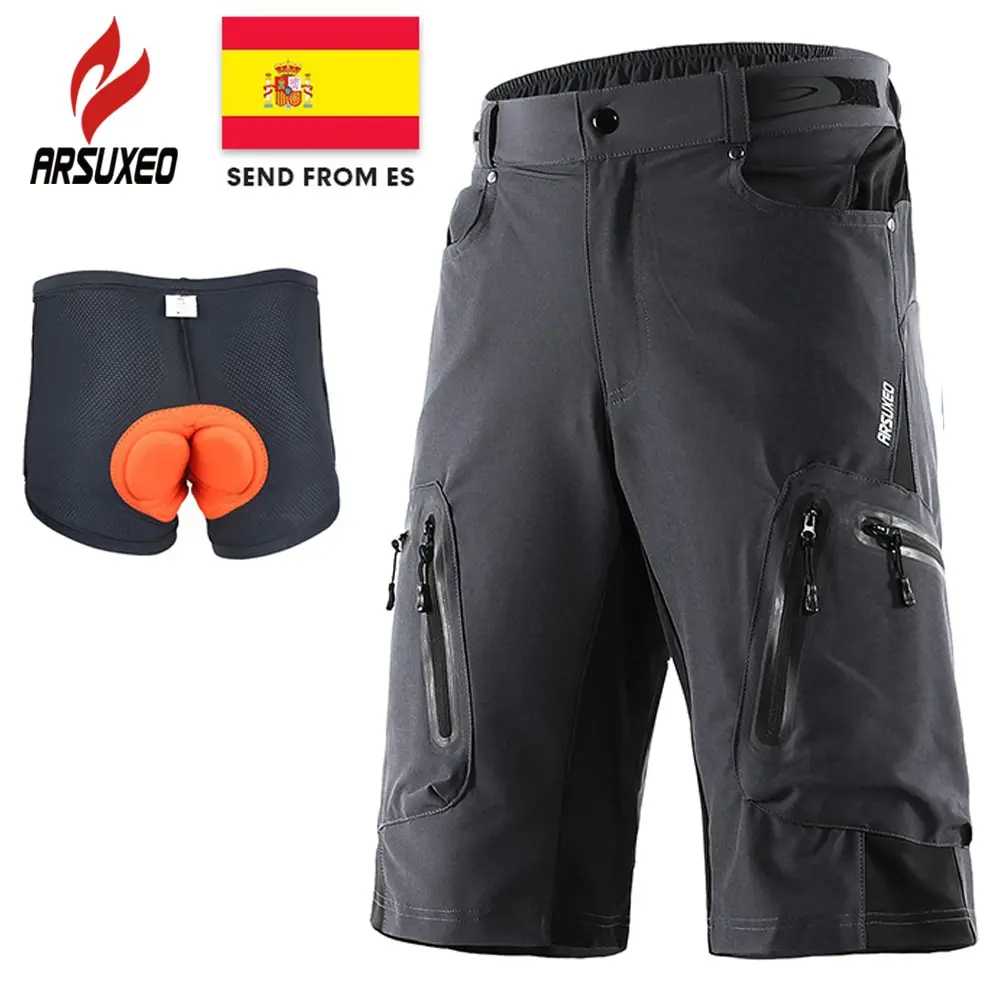 

ARSUXEO Summer Cycling Shorts Multiple Pockets MTB Bike Shorts Loose Fit Outdoor Sports Breathable Shorts Bicycle Equipment