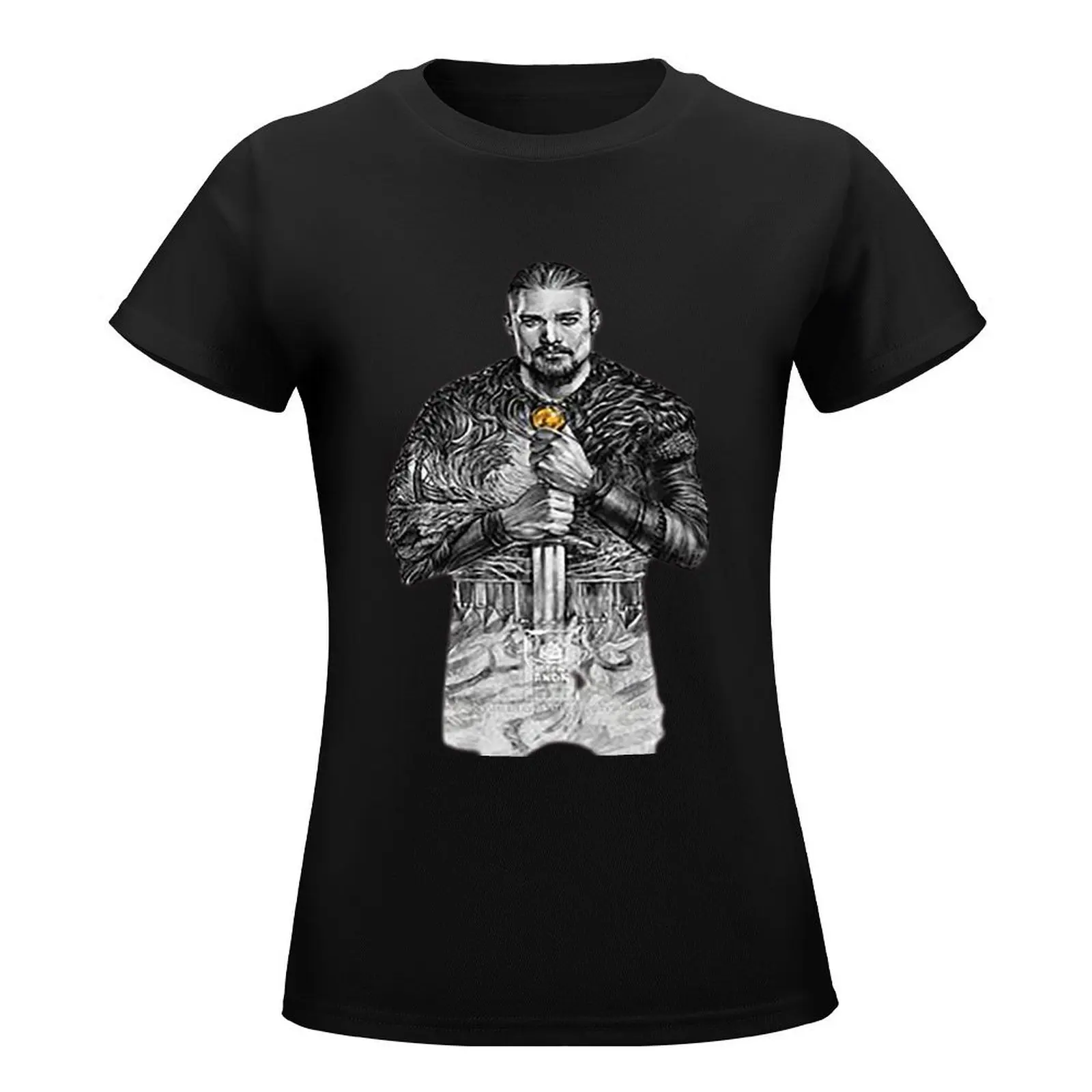 Футболка the last kingdom uhtred Женская винтажная одежда футболки оверсайз в стиле