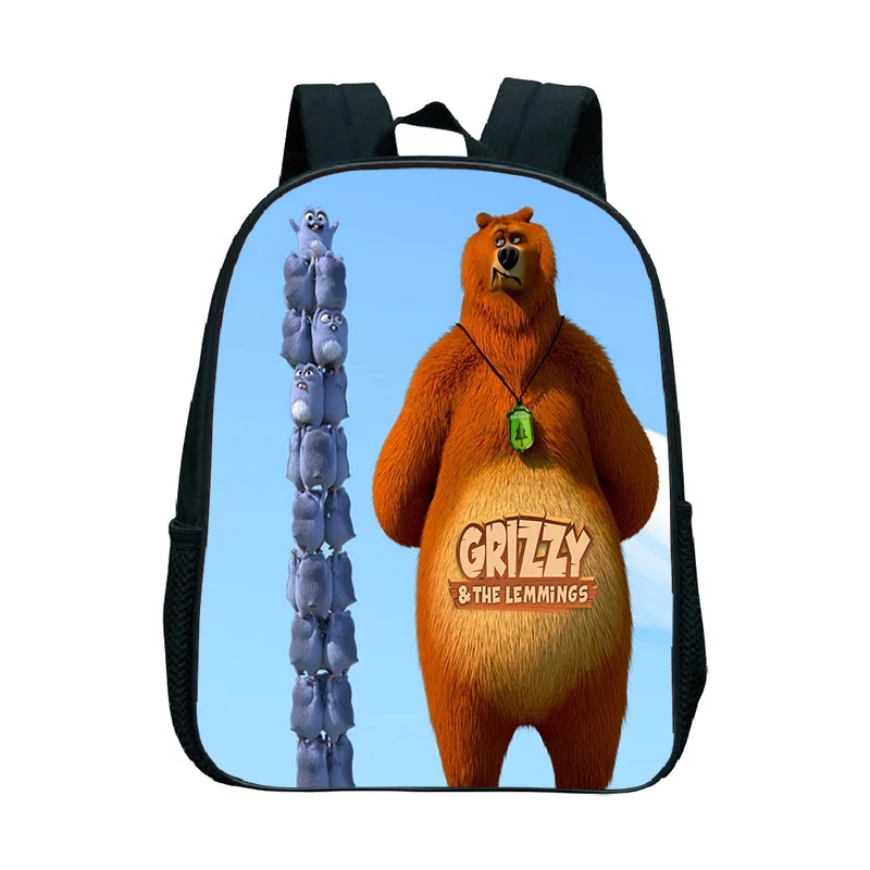 

Cartoon Grizzy And The Lemmings Backpack Girls Boys Anime School Bag Kids Travel Mochila Kindergarten Grizzly Bear Bagpacks Gift