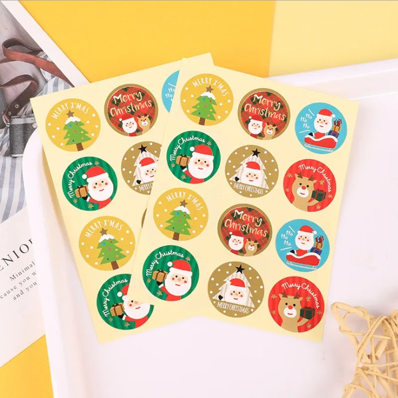 

120pcs/lot Christmas Merry Christmas Round Sealing Sticker New New Year Gift Packaging 26MM