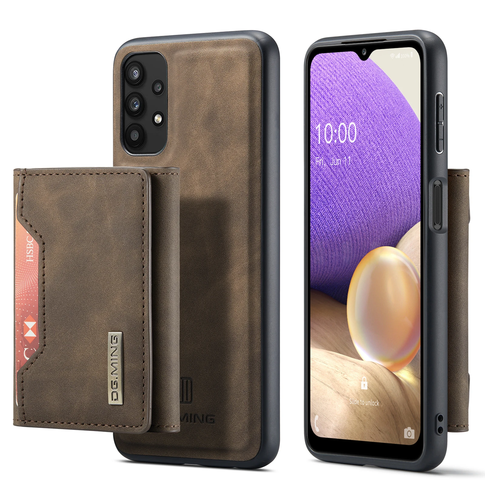 

For Samsung Galaxy A14 A24 A34 A54 5G Phone Case Retro Leather 2 in 1 Back Cover Magnetic Hard Multi Card Slot