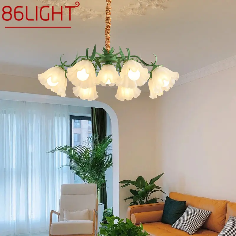 

86LIGHT Ceiling LED Chandelier Creative Retro Design Pendant Lamp Fixtures Industrial Rope for Home Loft Bedroom