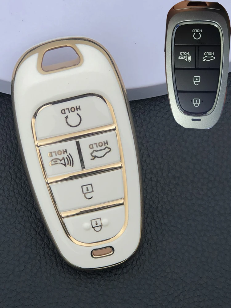 

TPU Car Key Case Cover for Hyundai Santa Fe Tucson 2022 NEXO NX4 Atos Prime Solaris 2021 Remote Smart Car Accessories