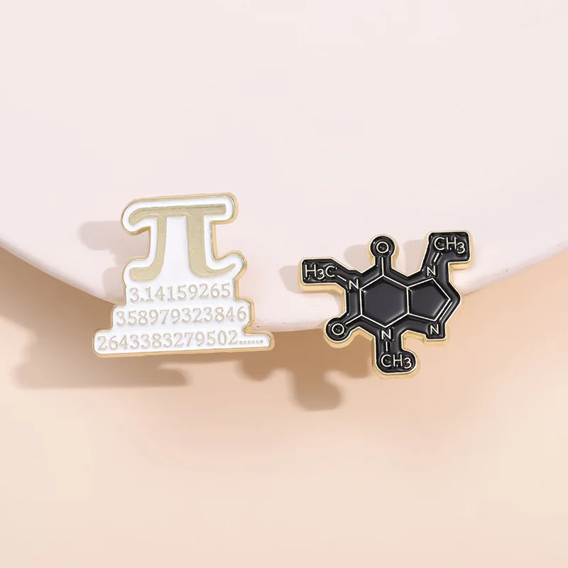 Эмалированная булавка Math pi π забавные химические молекулярные формулы научные