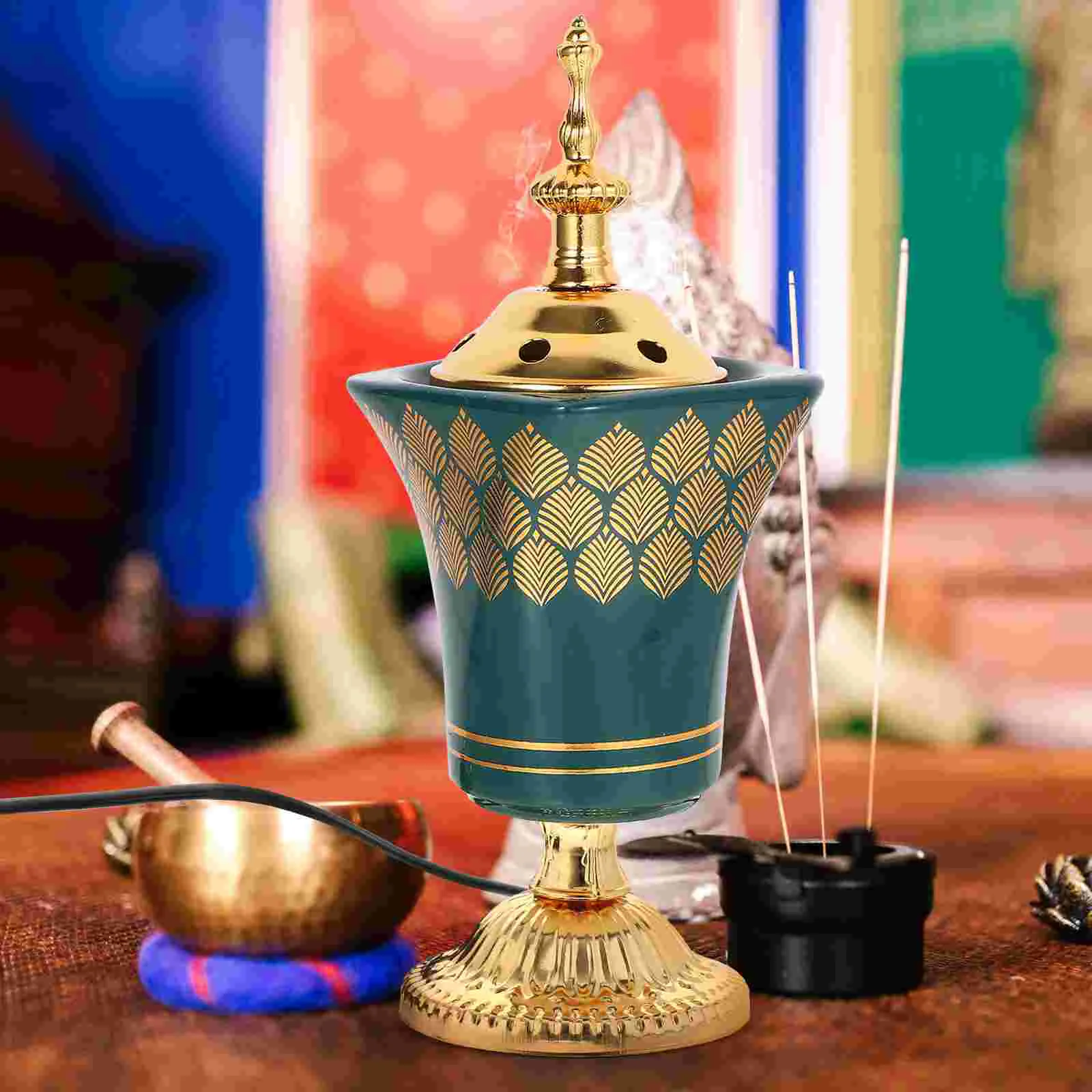 Железная керамическая электрическая курильница для украшения дома средняя