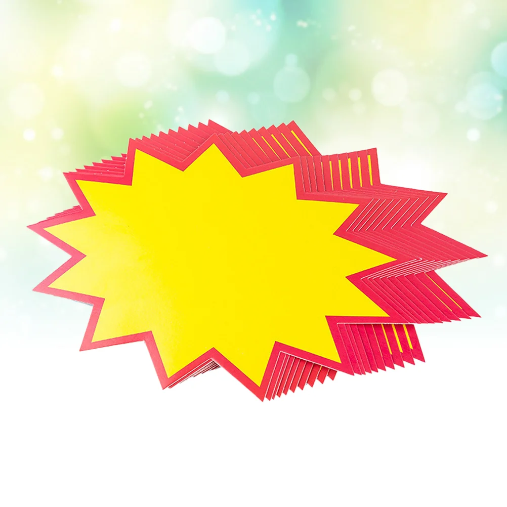 

Retail Star Labels Signs Stakes Burst Display Lables Paper Not Sign Supermarket Store Bright Tag Tags