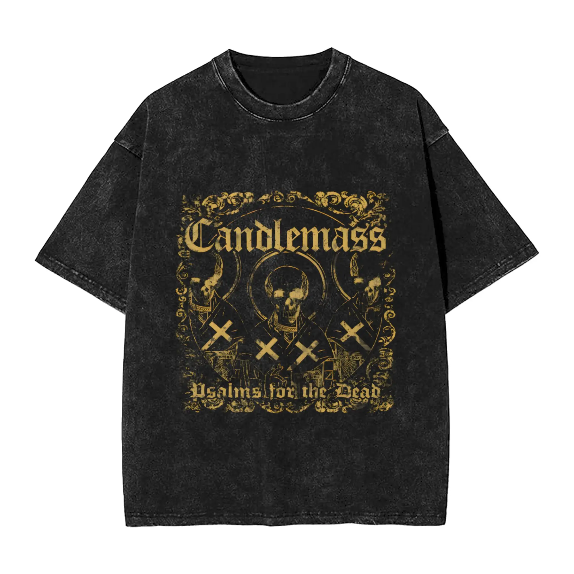Фото Мужские и женские футболки Candlemass Death Washed, летние футболки в стиле хипстер, винтажный дизайн, повседневная одежда, горячая распродажа №1