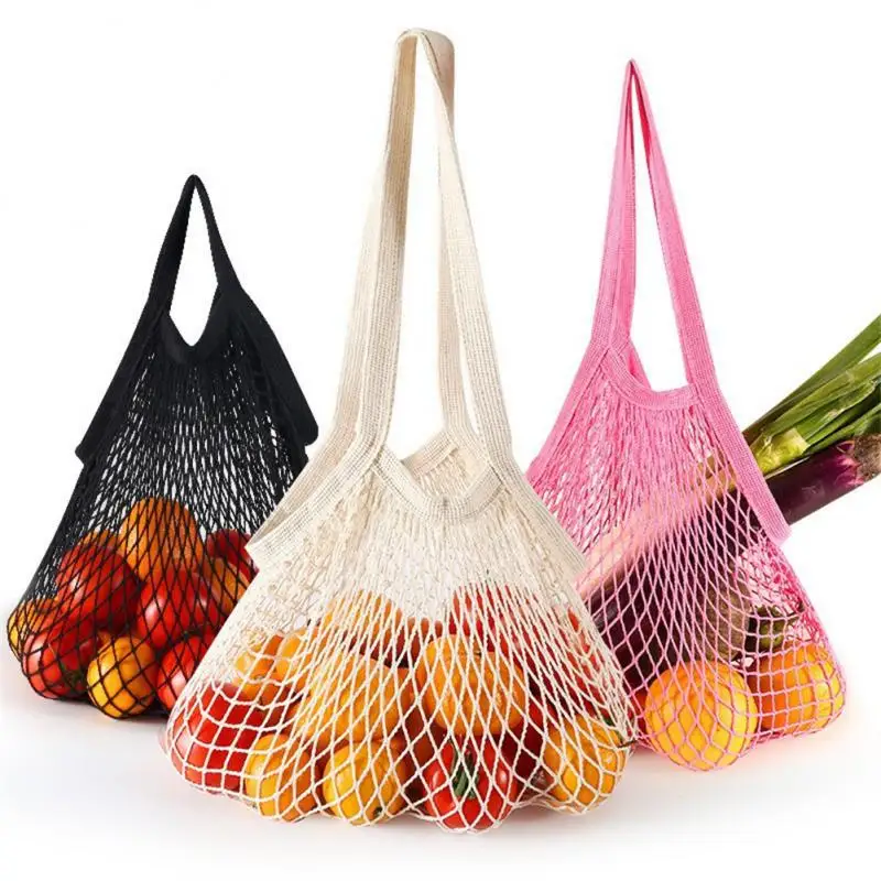 

Canvas Storage Bag Grocery Bags Long Bolsas De Compra Eco-friendly Portable Shopping Bags String Organic Reusable Foldable