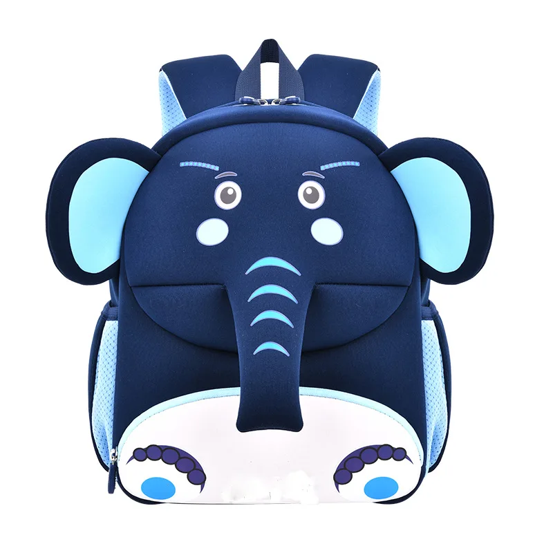 Kindergarten Backpack Cartoon Cute Elephant Michilas Schoolbag Neoprene Mini Kid Bag Pack Lightweight Anti-Lost School Bags New