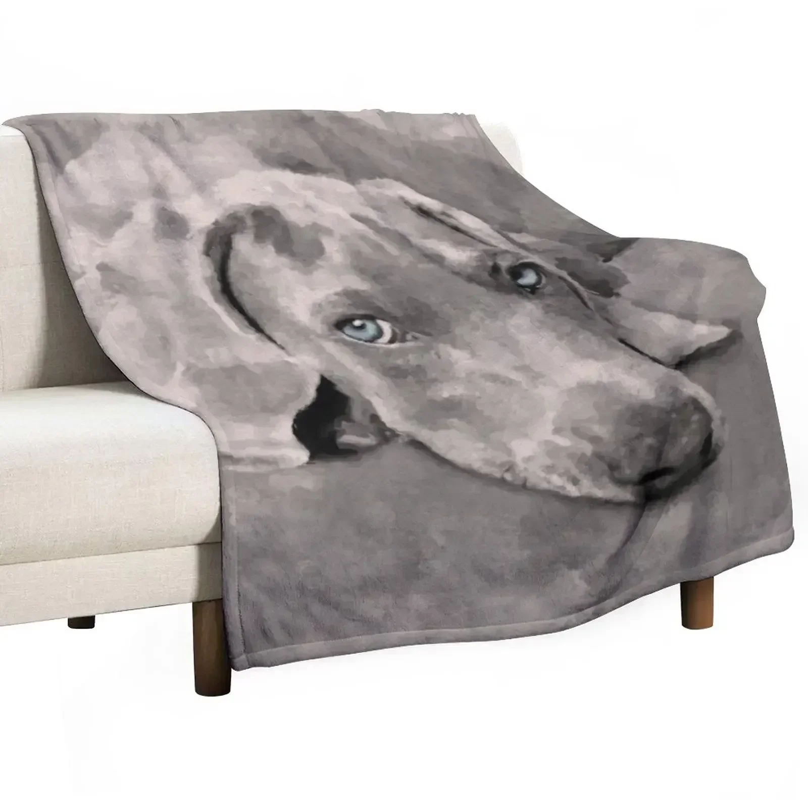 Одеяло Weimaraner Dog Mixed Media для декоративного дивана лохматое одеяло кровати