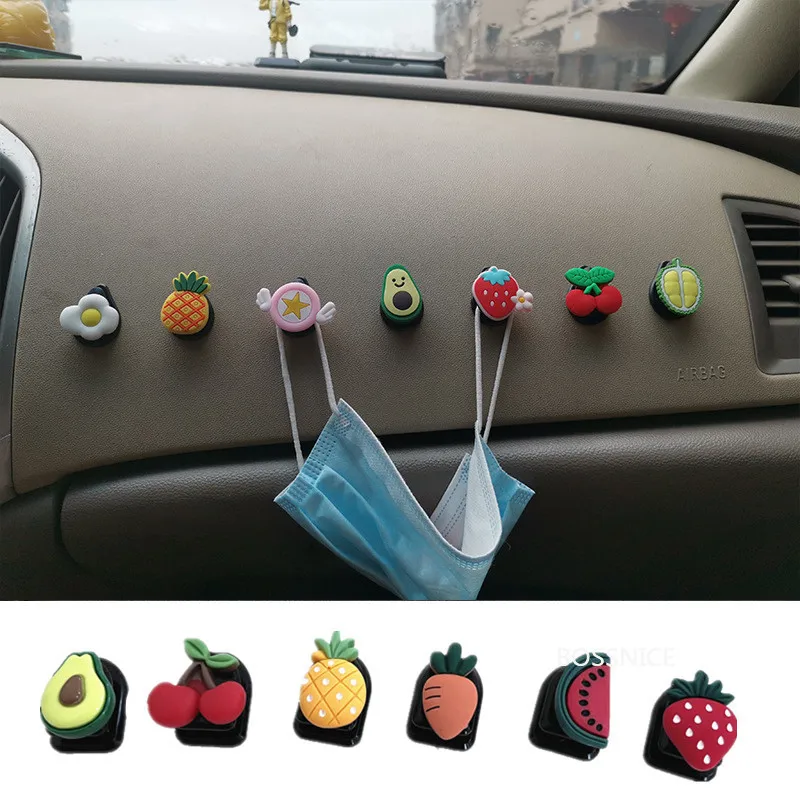 

Car Decor Storage Hooks Fruit Shape Wall Hanger Hooks Car Accessories Hooks Cute Punching-free Door Organizer Hook Hangers