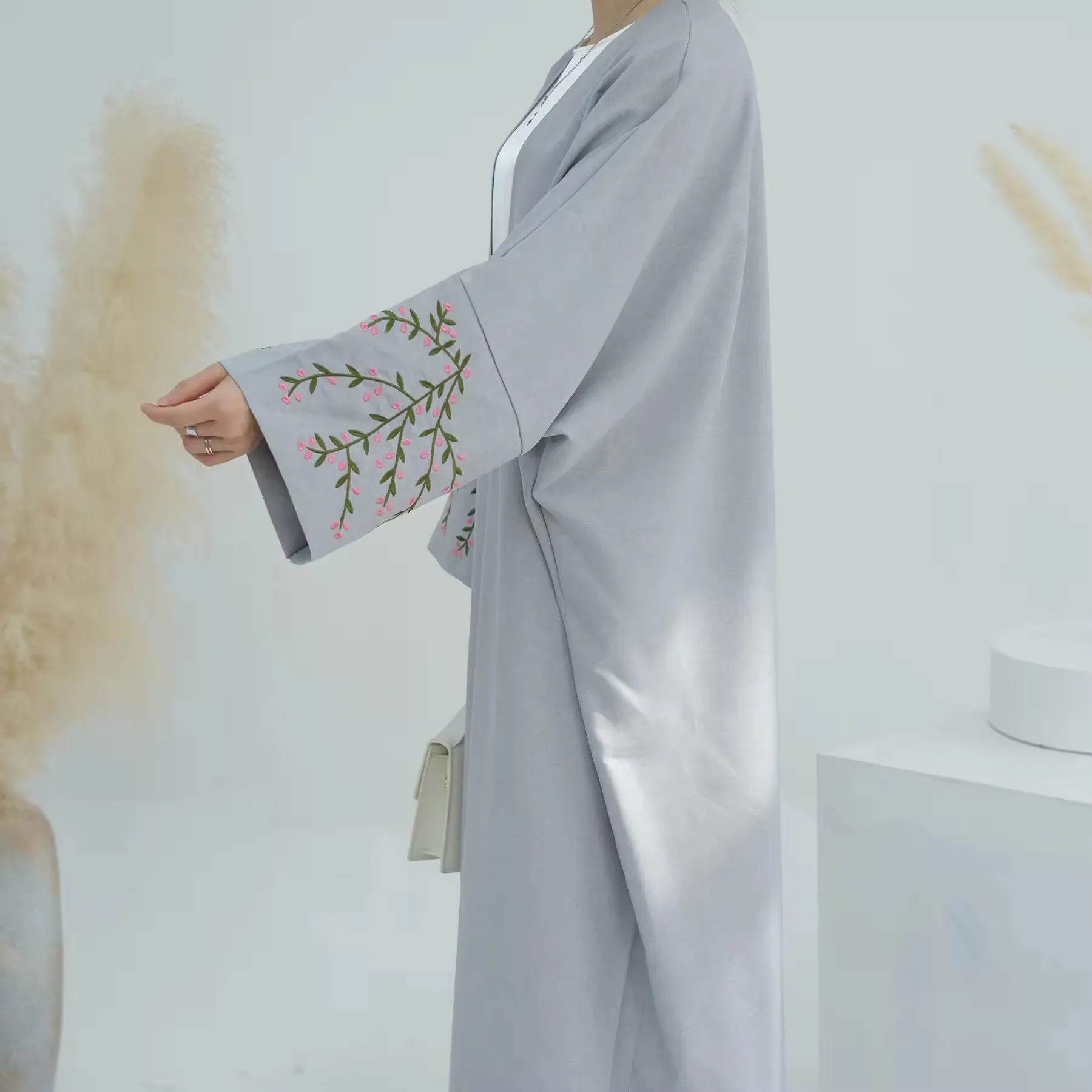 2024 Вышитое Кимоно Длинный Мусульманский Женский Топ Платье Syari Mouslimah Вечерние