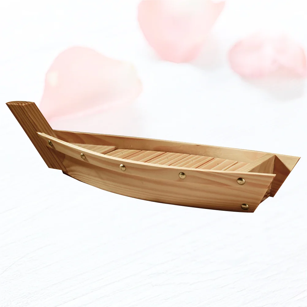 

Sushi Serving Tray Wooden Plate Boat Sashimi Plates Japanese Platter Wood Dish Shaped Dishes Party Dessert Ship Appetizer Snack