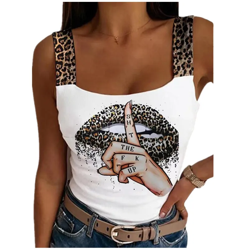 

Summer 2022 sexy women's printed tank top T-shirt